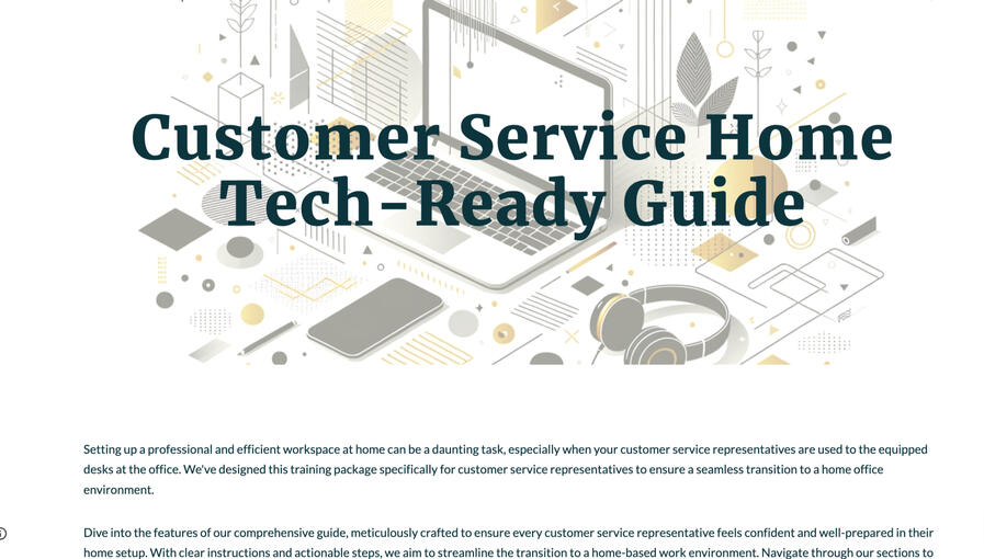 Training Guide Website Sample